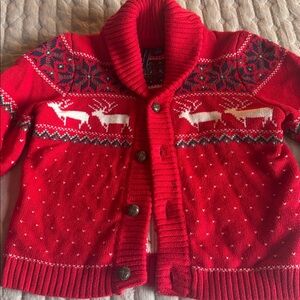 Janie and Jack Red Reindeer Sweater